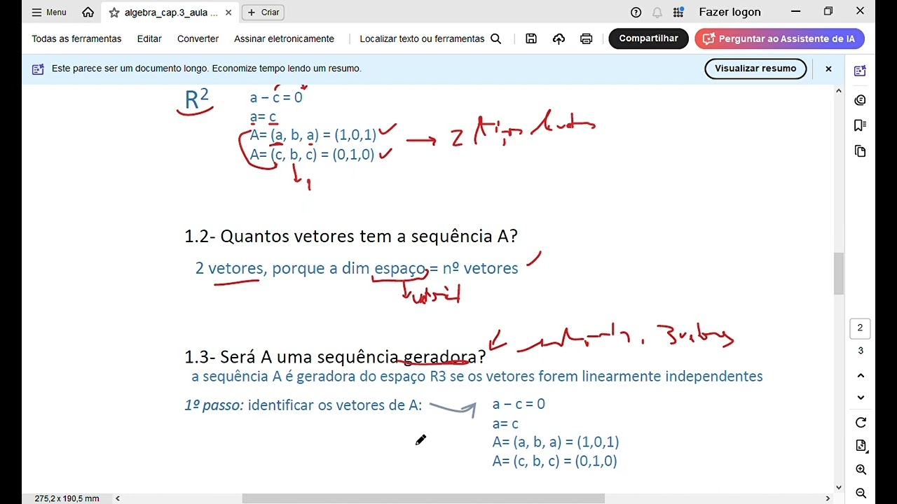 algebra_89# sequência geradora (1.3)