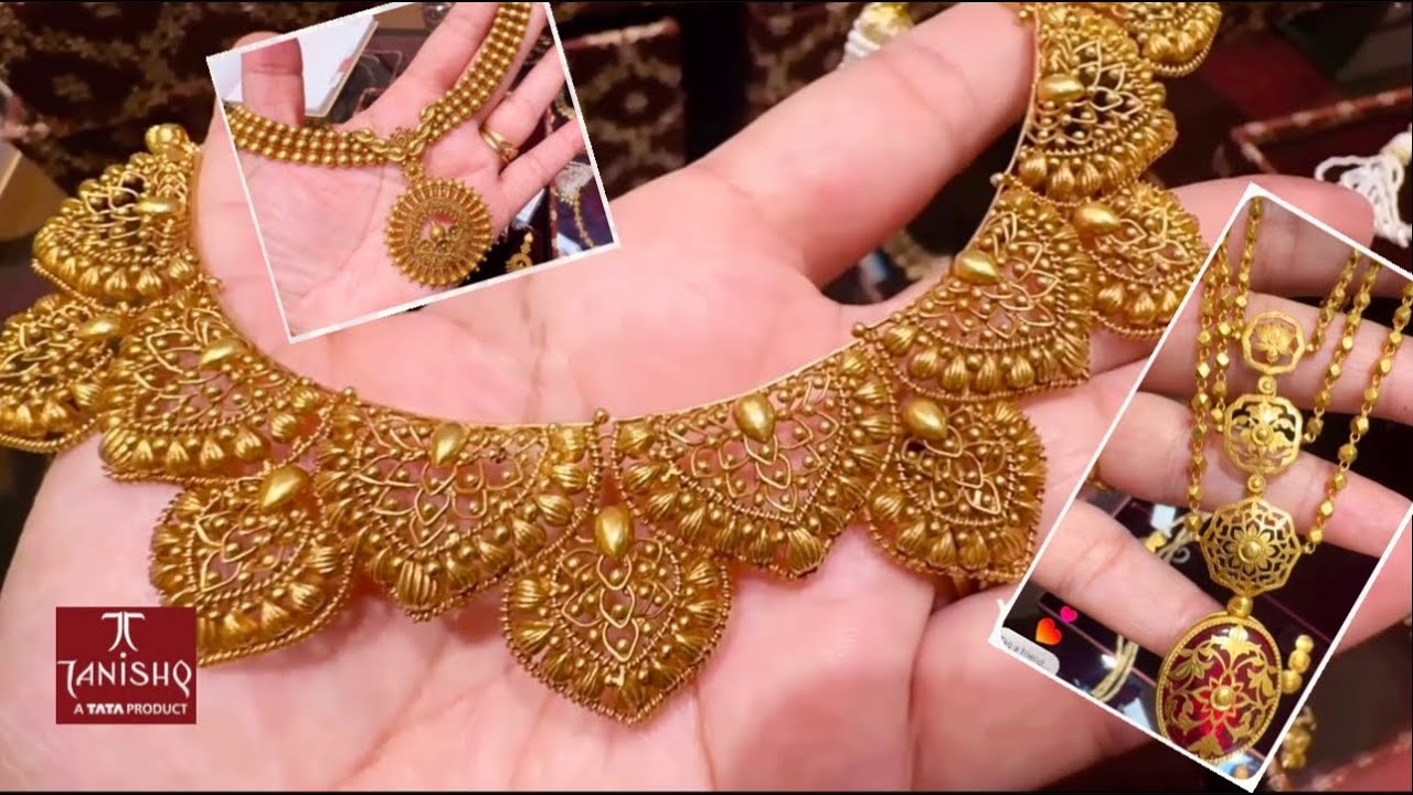 Tanishq Latest 18k Gold Necklace Sets with Price/Gold Necklace/Tanishq New Launch 18k/Necklace/Deeya