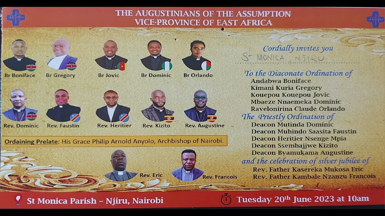 Priestly and Diaconate ordinations Njiru: Assumptionist East Africa
