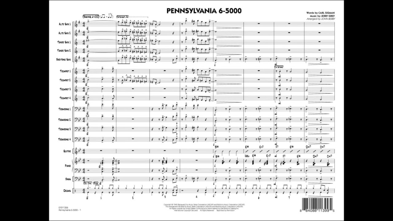 Pennsylvania 6-5000 arranged by John Berry