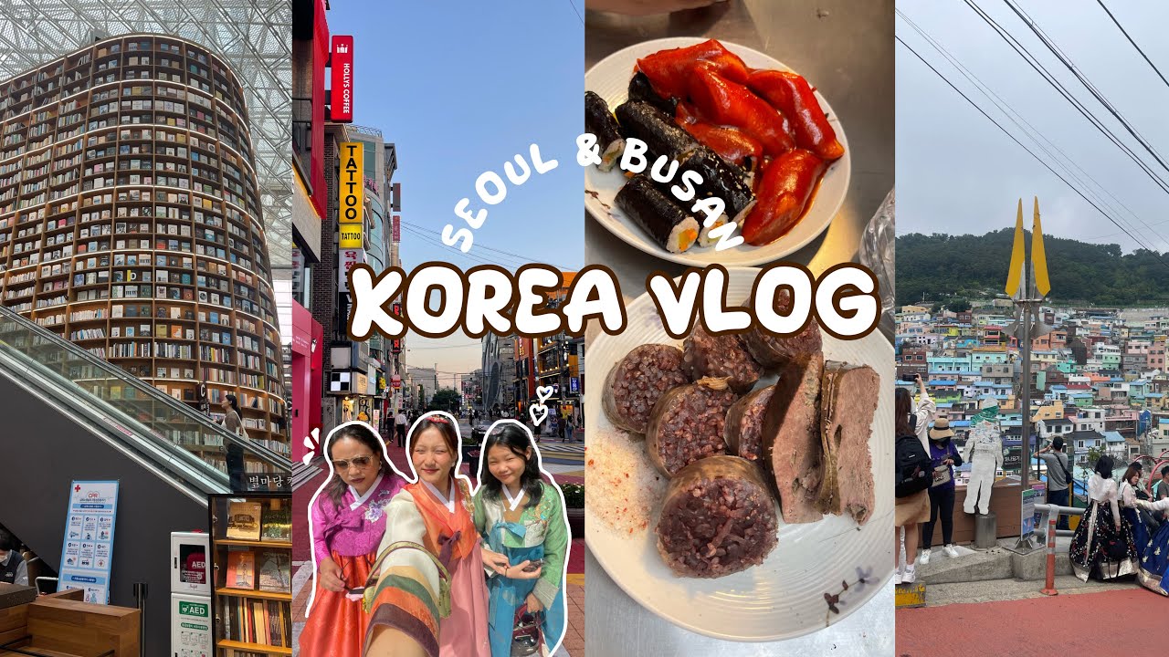 KOREA VLOG 2023🇰🇷 : seoul, busan,cafe,street foods,shopping,wearing hanbok 🕊