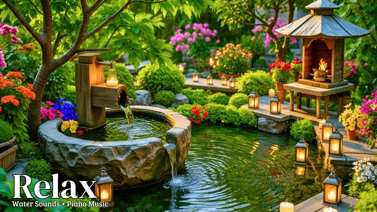Healing Piano with Flowing Water Sounds 🌿 Calming Music for Sleep, Stress Relief, Calm the Mind