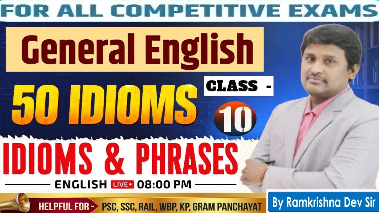 Objective English || Idioms and Phrases || English Class - 10 || By Ramkrishna Dev Sir ||