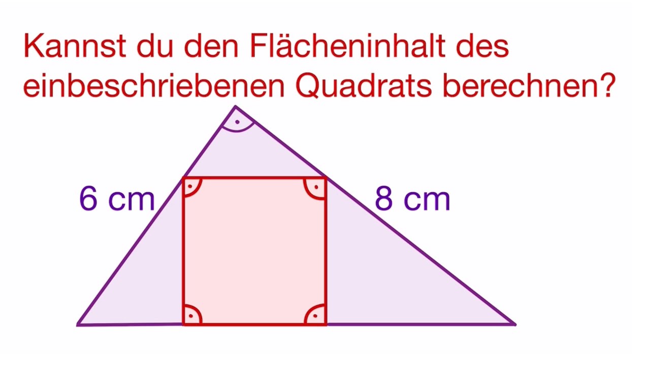 Kannst du den Flächeninhalt des Quadrats berechnen?