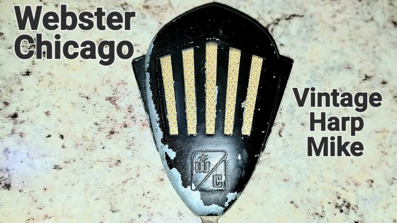 VINTAGE WEBSTER CHICAGO CERAMIC HARP MICROPHONE + Pignose Hog 20 Amp -Blues Harmonica Mike