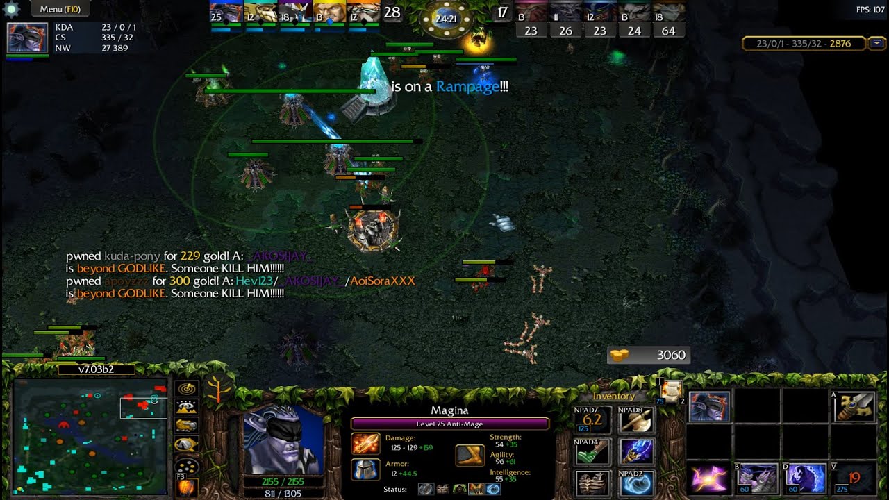 DOTA 1 Magina Anti-Mage Beyond GODLIKE #23 + RAMPAGE