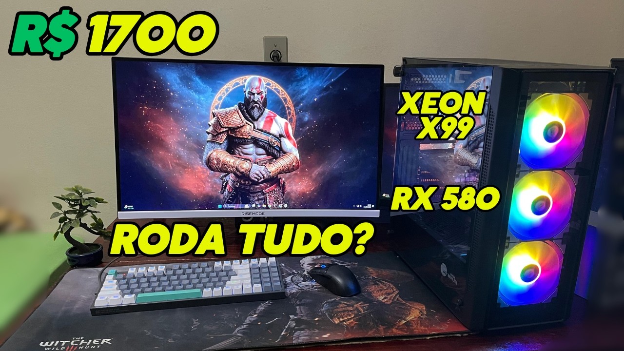 MONTEI O PC GAMER DE R$ 1700 QUE TANKA TUDO EM 2026! 🚀 (Xeon 2650v4 + RX 580)