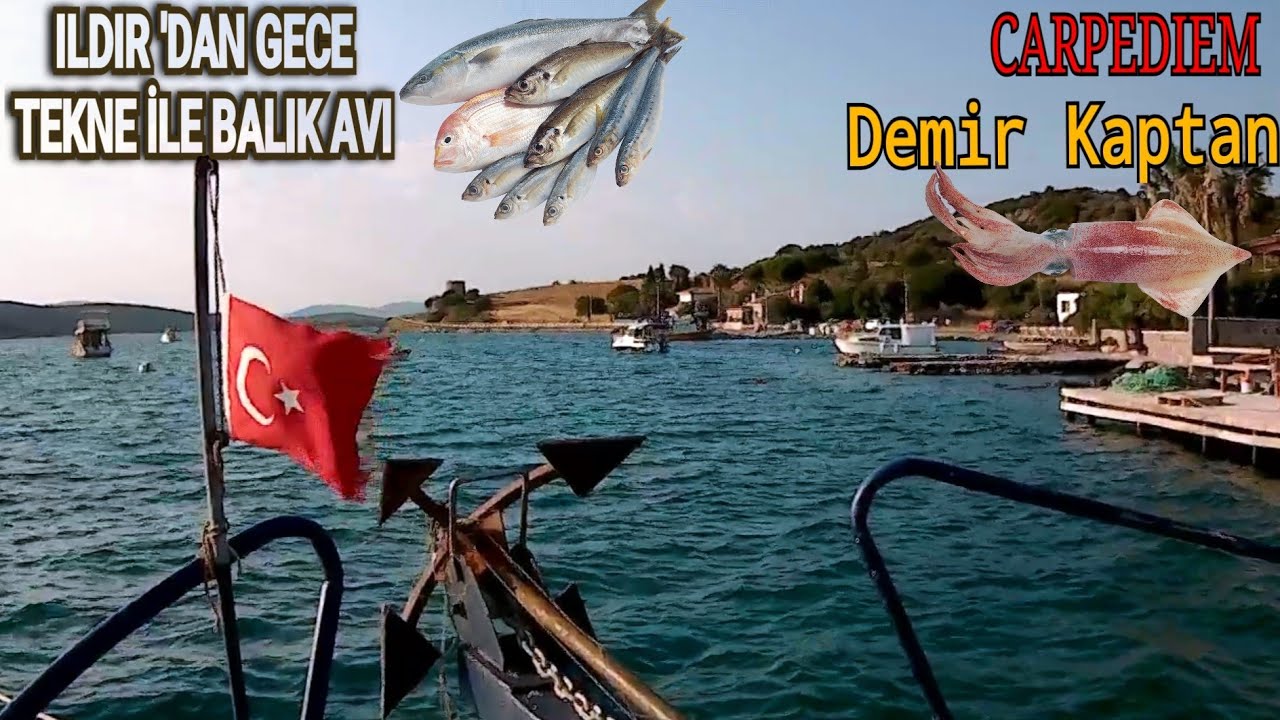 Ildır'da Demir kaptan teknesi ile gece balık avı. #Ildır
