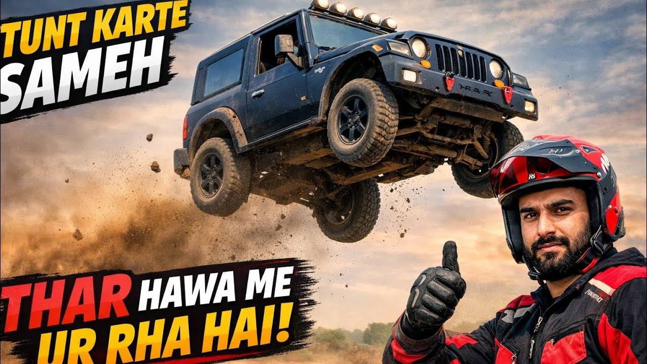 Thar Hawa Mein Ud Gayi 😱 | Crazy Thar Stunt in Air #shorts