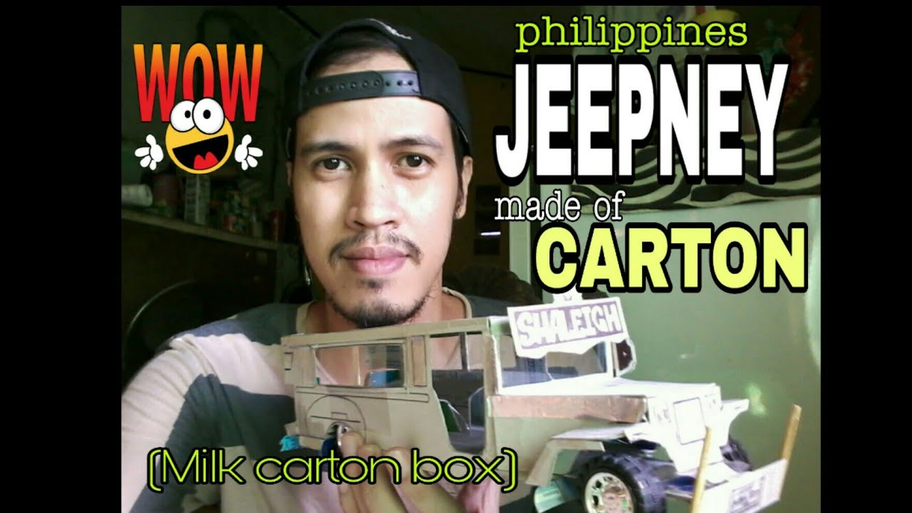 DIY Card Board Jeepney / JEEPNEY made by CARTON (milk box carton)