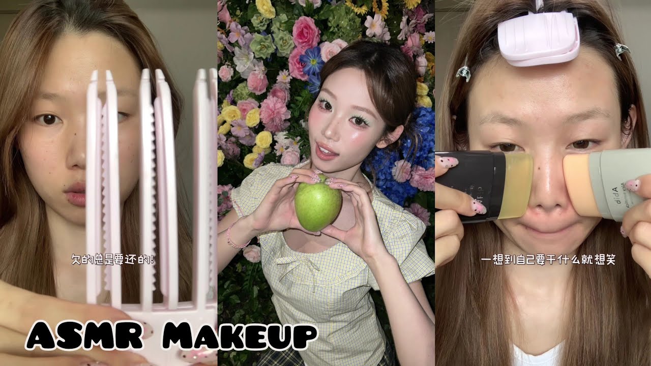 ASMR Makeup & Skincare tutorial 🎀 Satisfying Videos ♡ Aesthetic ✨️