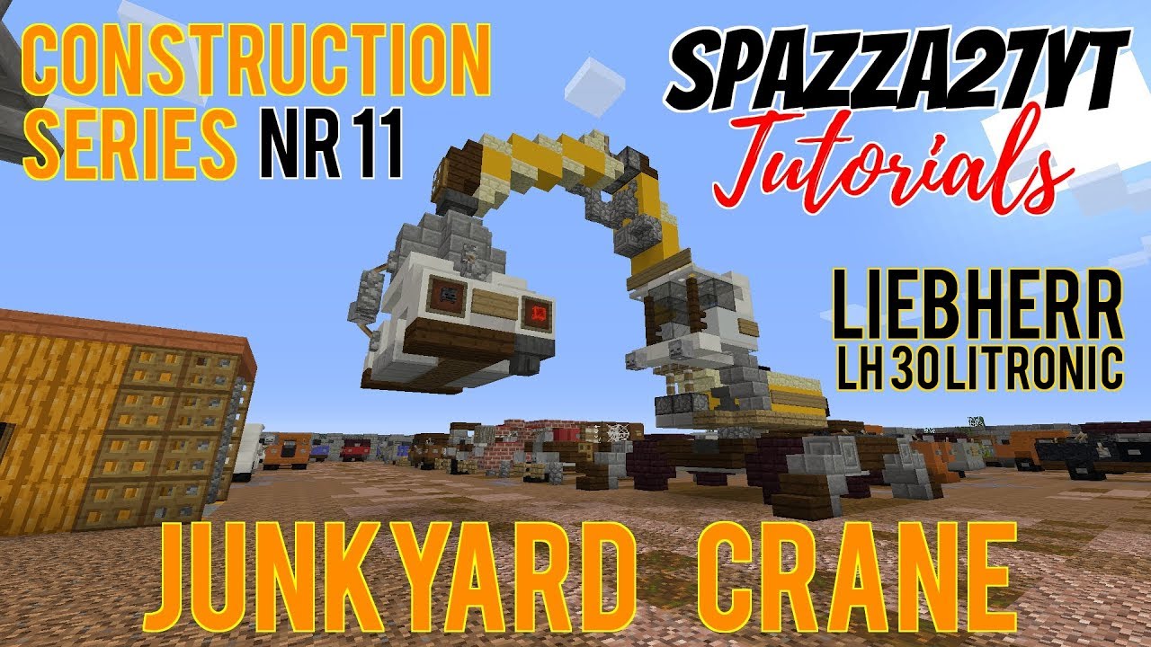 Minecraft Junkyard Liebherr LH30 Crane Tutorial