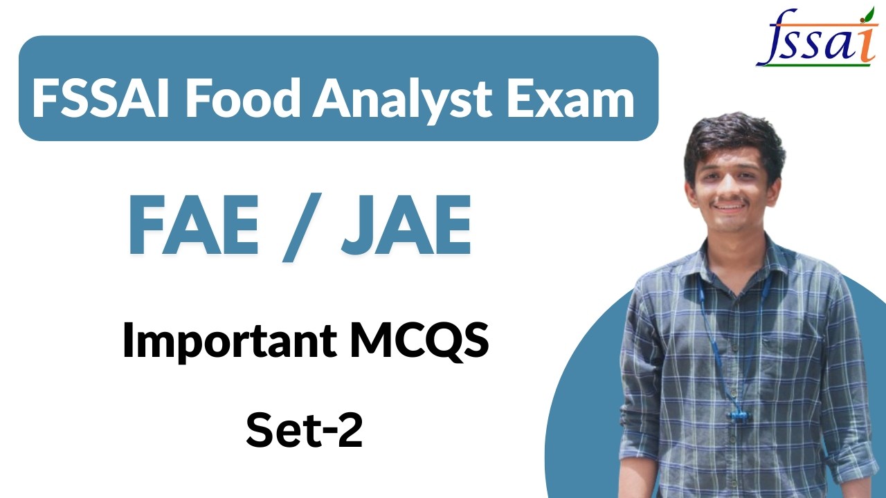 FSSAI  Food Analyst Exam Important MCQS | Food Chemistry MCQS| FSSAI FAE Exam 2026 Part -2