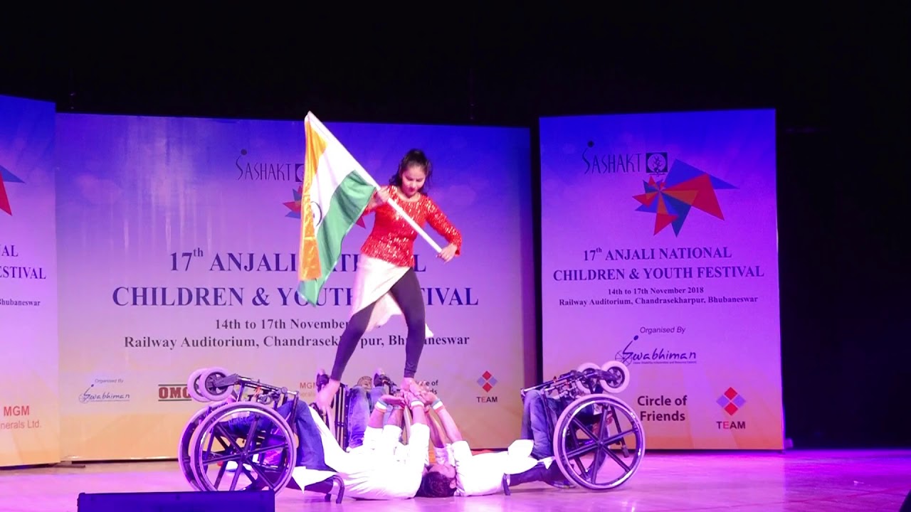 Wheelchair Dance on BandeMataram by We Are One Dance Group in Anjali 2018