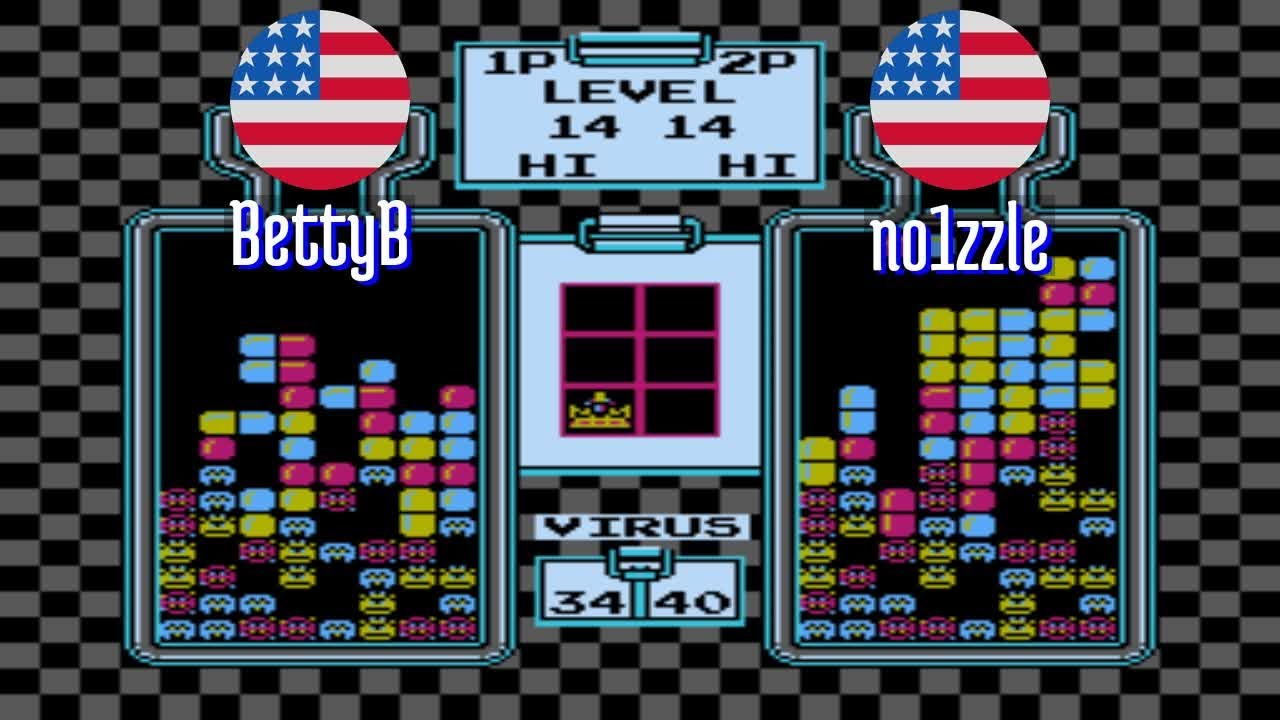 FT2 @nes_drmario: BettyB (US) vs no1zzle (US) [Dr. Mario NES Fightcade] Jan 26