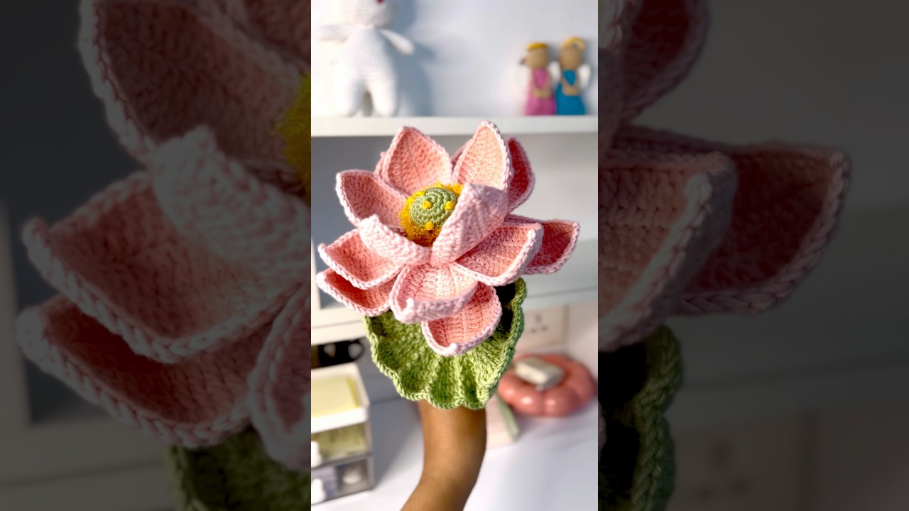 #shorts #crochetlotus #lotus #crochetflower #lotusflower #fypシ #viral #flowers #malayalam