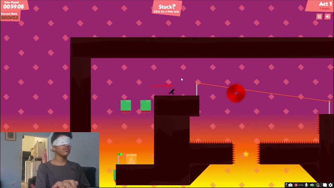 Beating Act 1 without my eyes in 1:29.07 (vex 3)