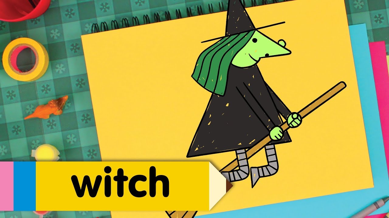 How to Draw A Witch | Simple Drawing Lesson for Kids | Step By Step
