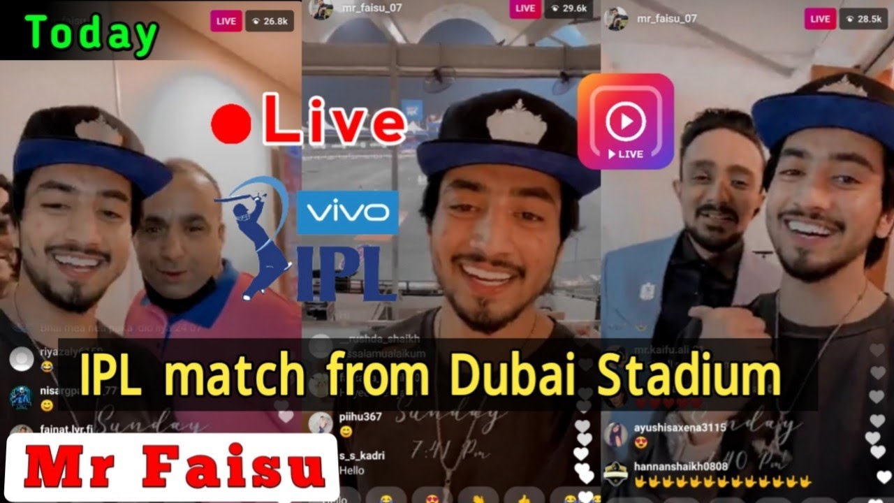 Mr Faisu live on Instagram Today || Mr Faisu Live ipl match from Dubai Stadium || Mr Faisu New song