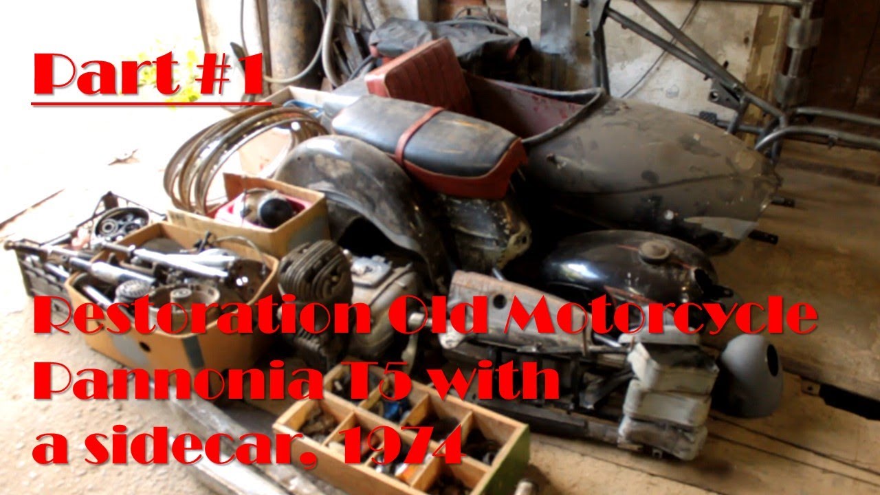 Part #1. Restoration Old Motorcycle Pannonia T5 with a sidecar, 1974