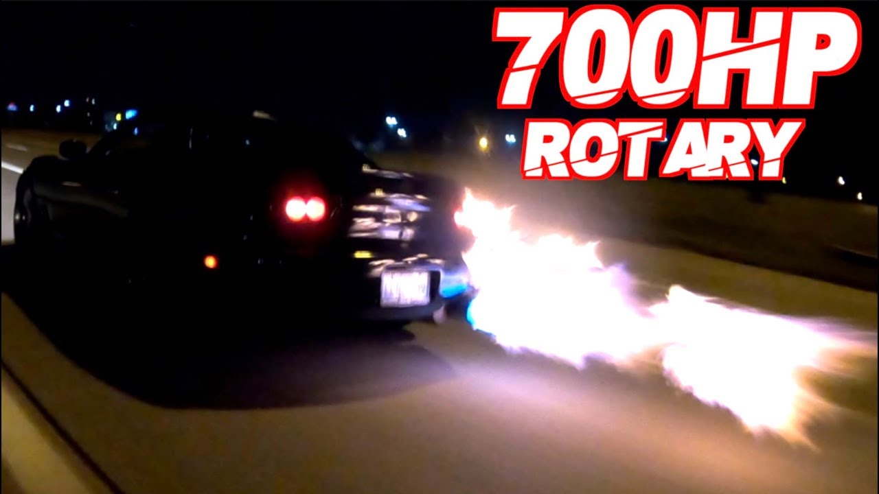 700HP RX7 10,000RPM on the Street - Rotary FLAMETHROWER (Shoots 5 Foot Fireballs!)