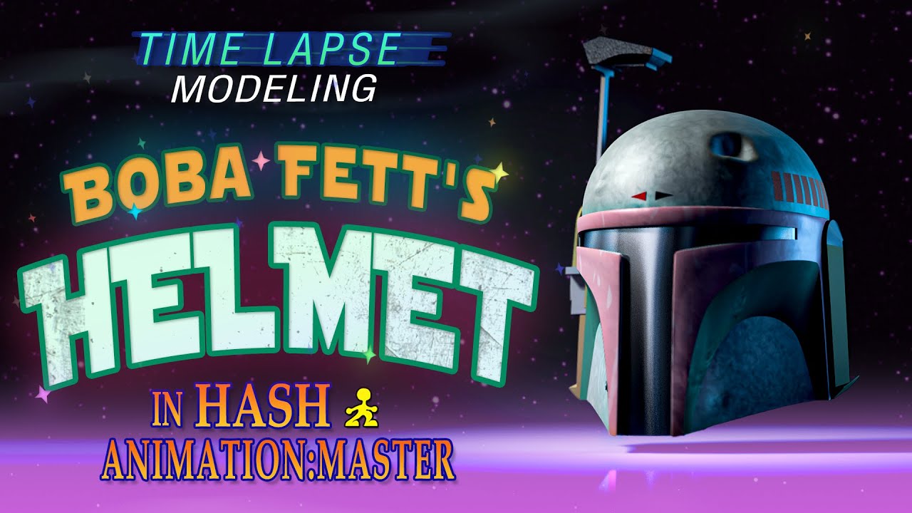 Spline modeling Boba Fett's Helmet in Hash Animation:Master (time-lapse)