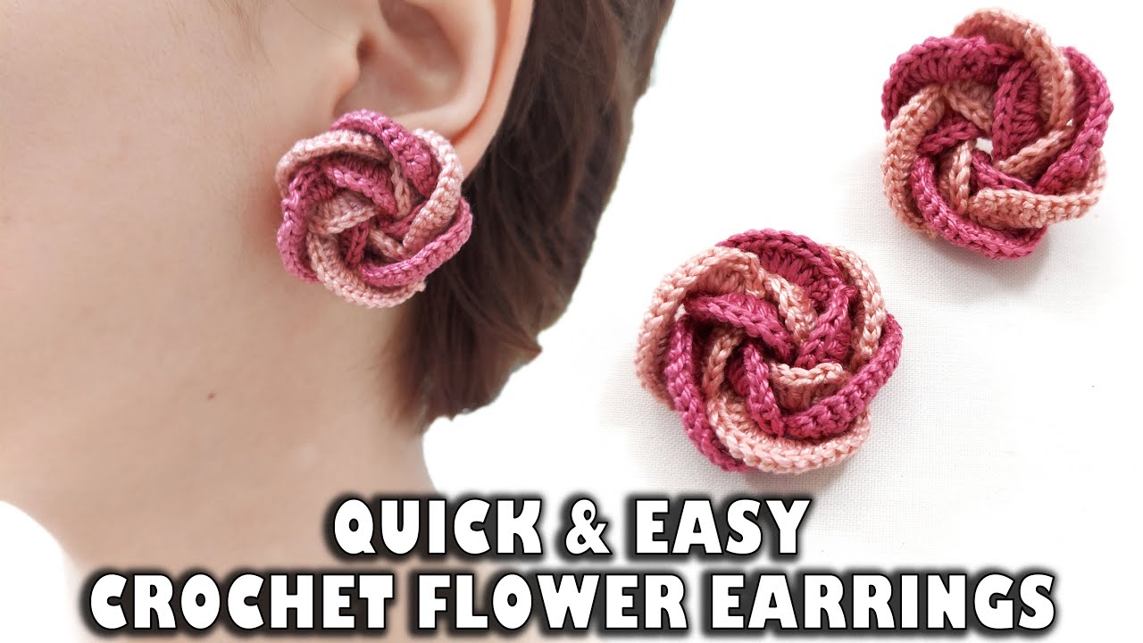 Dreamy Crochet Flower Earrings Tutorial For Beginners (+ENG SUB)