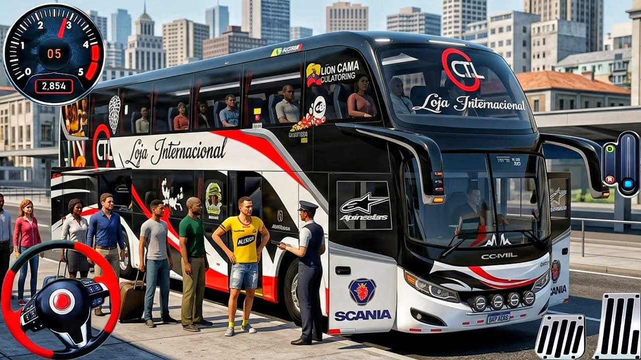 Новый индийский симулятор автобуса 2026 &mdash; Реалистичное вождение автобуса по городу &mdash; Геймплей сим...