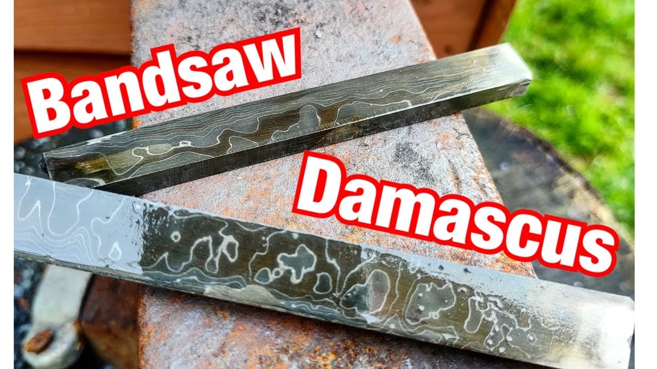 Bandsaw Damascus,Forging damascus steel from old saw blades 