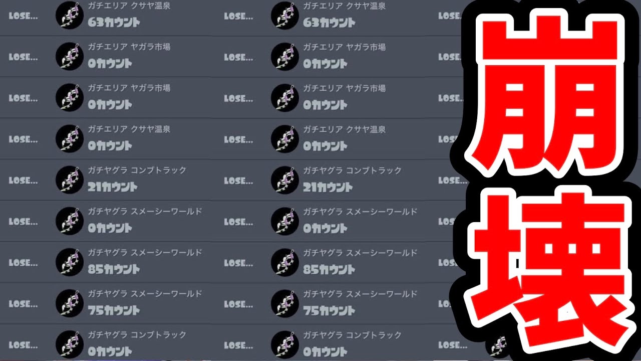 スキマ、6時間負け続けぶっ壊れる　神回【スプラトゥーン】