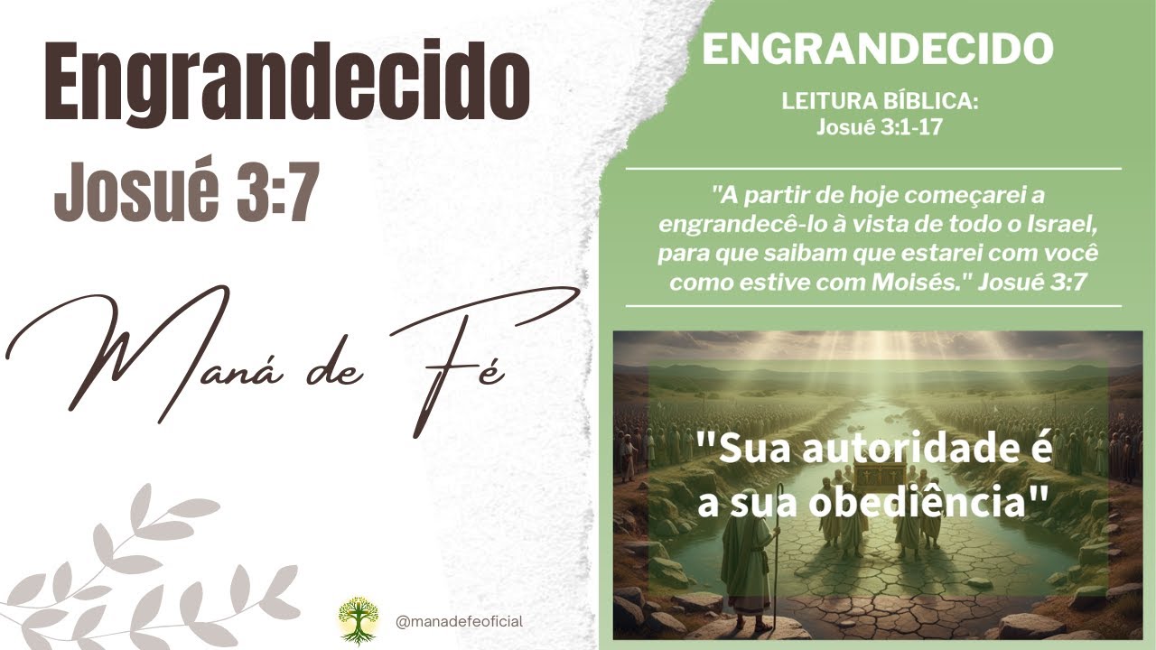 Devocional Maná de Fé #002- Engrandecido - Josué 3:7