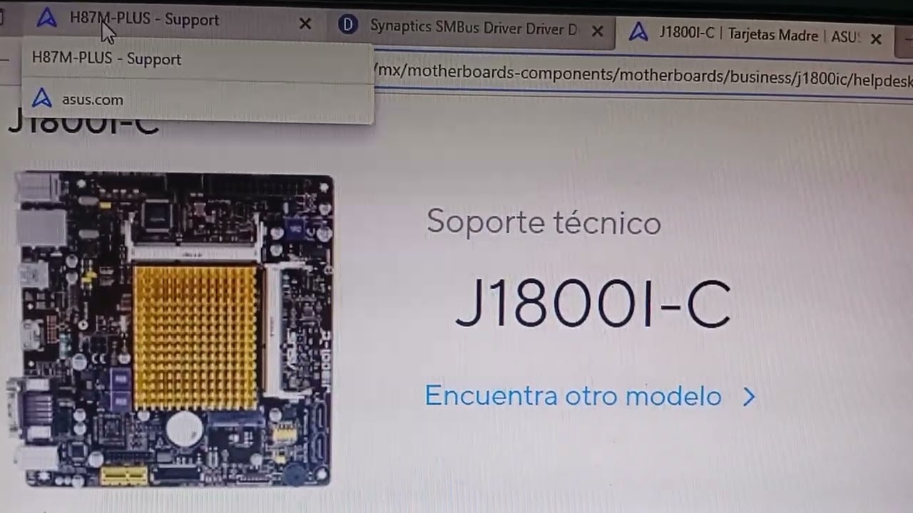 ASUS J1800i-c drivers ACPI\PNP0A0A y otros sin reconocer, Win10 64