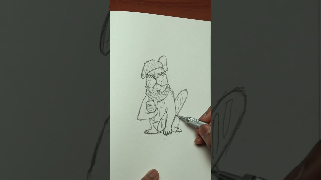 [ASMR] Drawing a French French Bulldog
