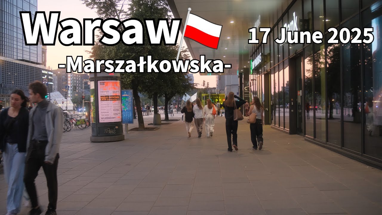 Spring Walk Warsaw Marszałkowska Poland - June 2025 | Walking Tour