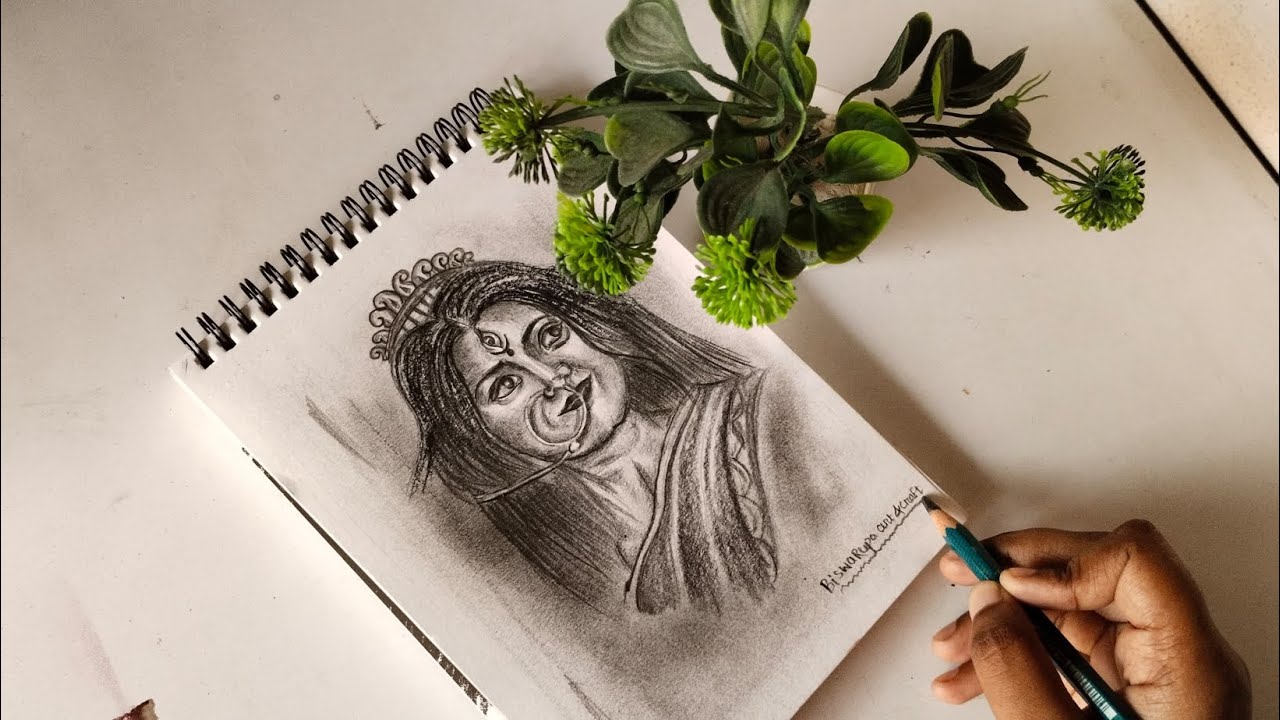 Maa Durga artwork - pencil sketch|Navaratri special|@biswarupaartandcraft #subscribe #durgamaa #durga