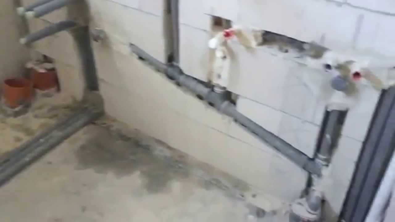 Trojanovice páteřní rozvody voda, odpady, topení a centrální vysavač