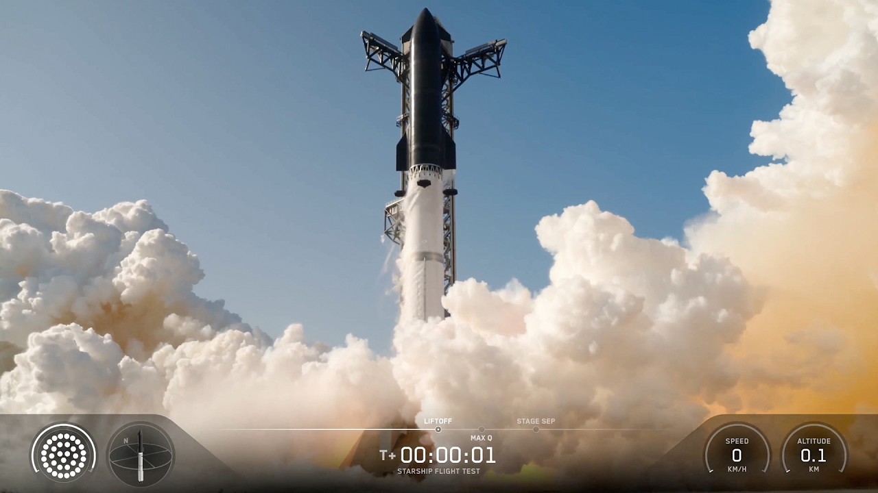 SpaceX запустила Starship в рамках 13-го летного испытания, ускоритель приводнился