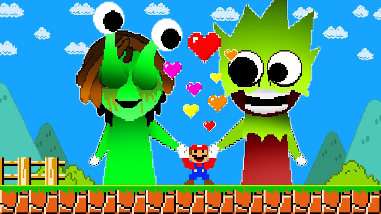 Super Mario Bros. But Mario vs Owakcx rescue Vineria Sprunki | PixSaga Mario