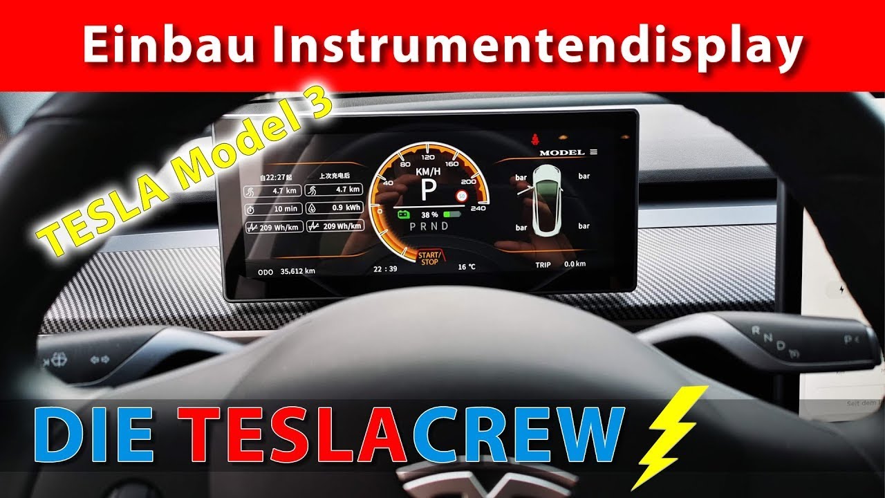 Tesla Model 3 | Einbau zusätzliches Instrumenten-Display