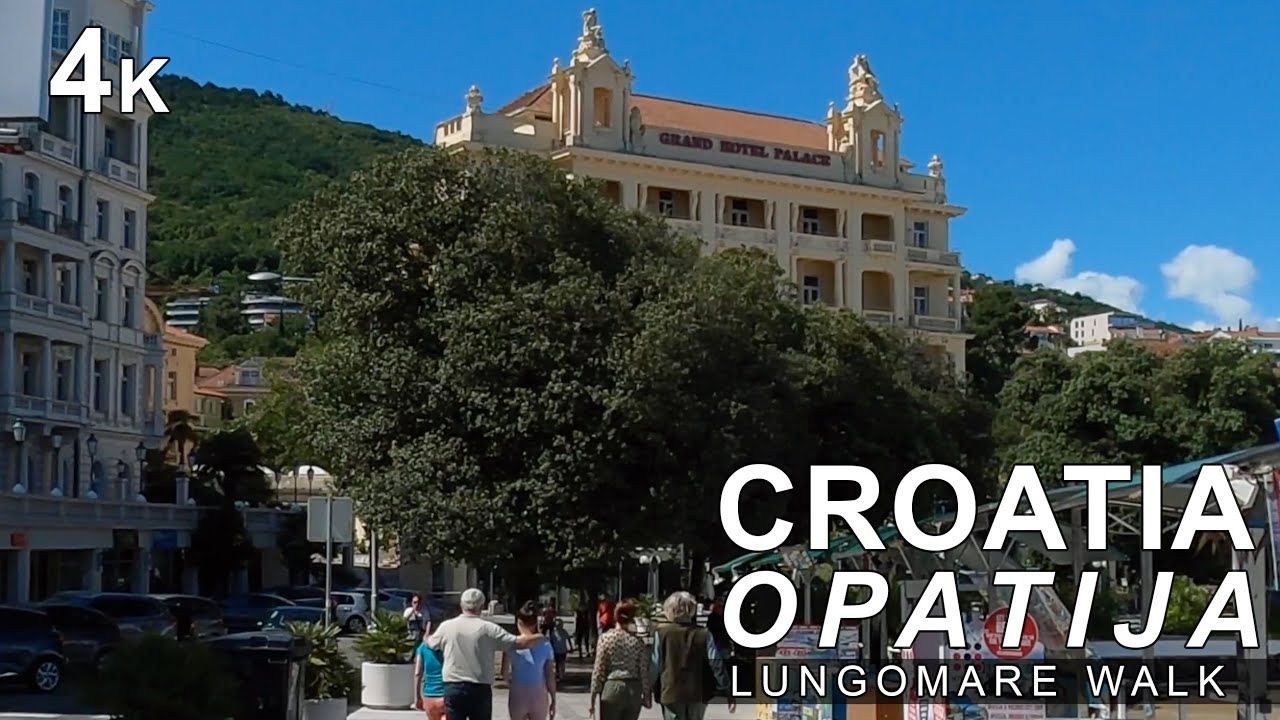 ⁴ᴷ 🇭🇷 Walking tour in Croatia Opatija Lungomare