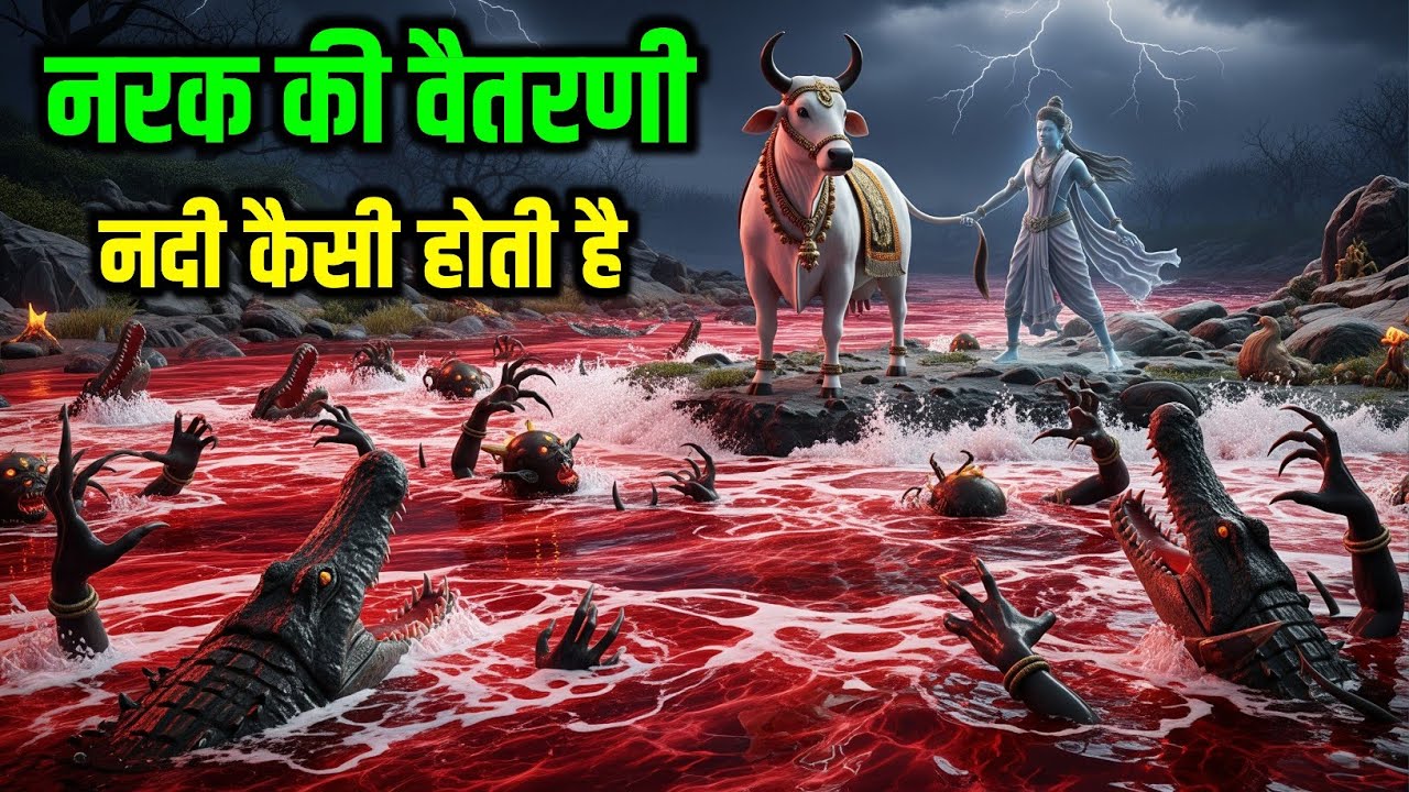 नरक की वैतरणी नदी कैसी होती है और वहा पर कीसे भेजा जाता है जानिए यमराज क्या कहते है #garudpuran 