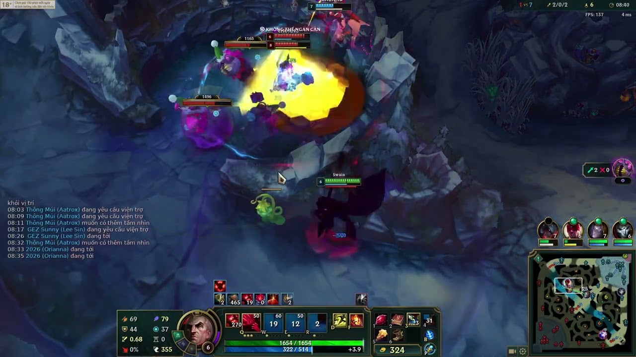 Swain Sp Nhưng Lại 1VS9 !!