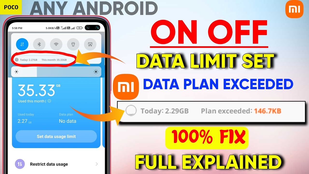 How To Set Data Usage Limit In Mi Phone |Data Limits Usage Settings ANY ANDROID | MIUI 12 MIUI 12.5