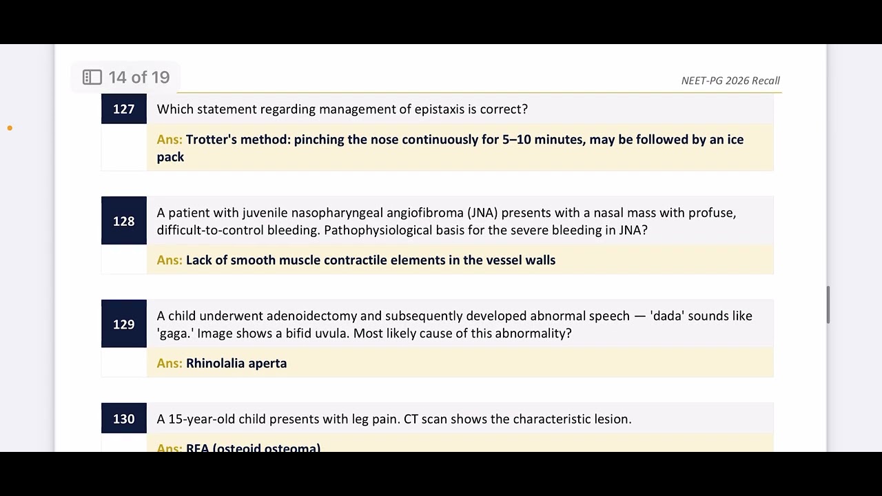 NEETPG 2026 RECALL 180 QUESTIONS #neet #neetpg #neetpg2026 #counselling #inicet #aiims #fmge #mbbs 