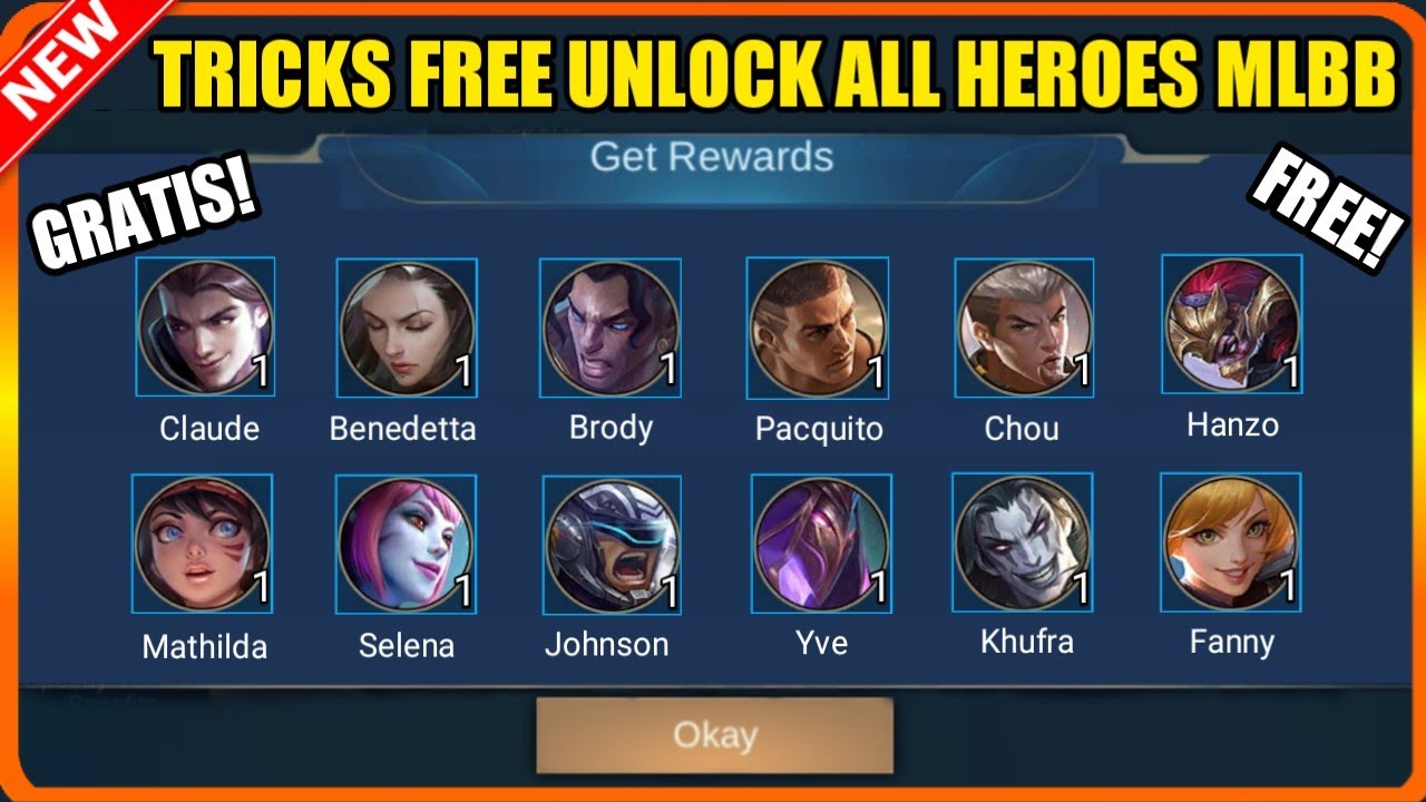 FREE TO UNLOCK ALL HEROES  WITHOUT SPENDING BP AND DIAMONDS FULL METHOD  | MOBILE LEGENDS 2021