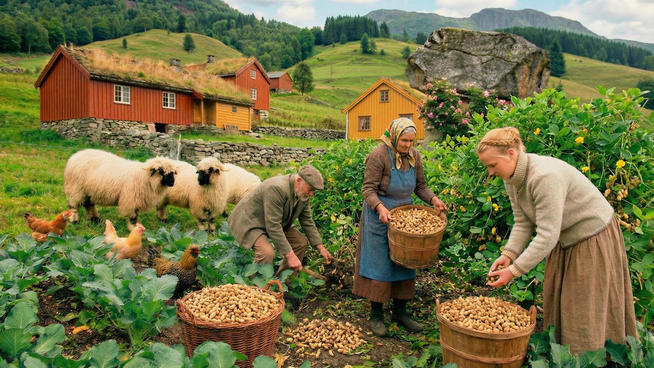 Quiet Life in the Village | Harvesting Peanuts by Hand (No Music ASMR)
