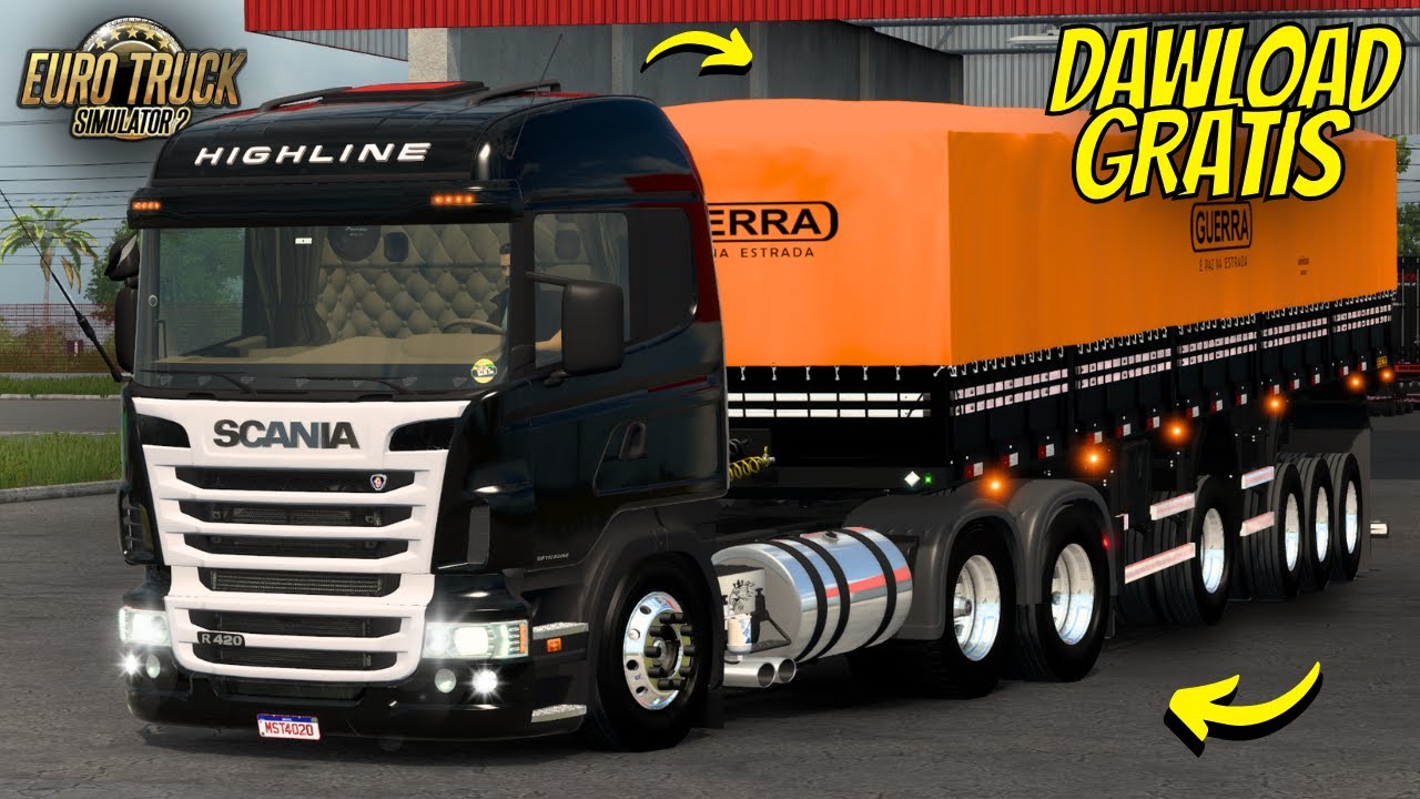 DOWNLOAD SCANIA R420 2011 ENGATADA DA QUARTO EIXO GUERRA 2022 ARQUEADA  - MOD GRÁTIS ETS2 1.54