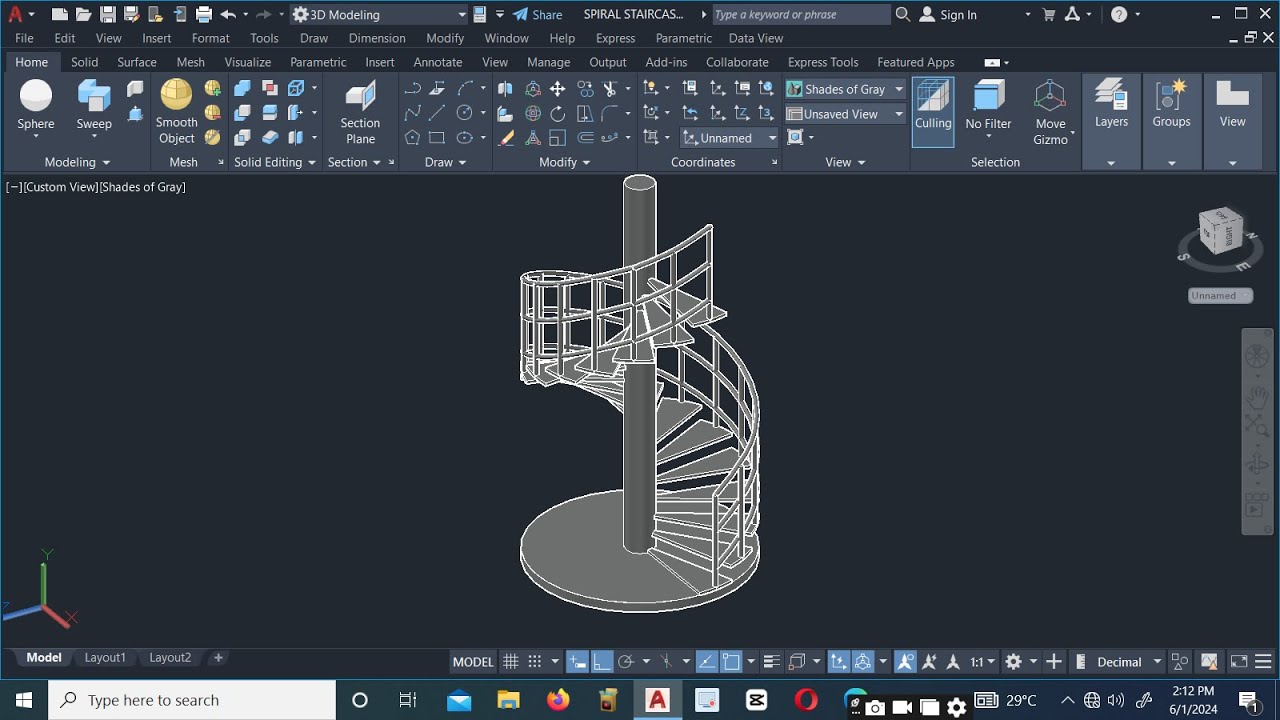 Spiral Staircase Design in AutoCAD (Step-by-Step)  #EngineeringDesign