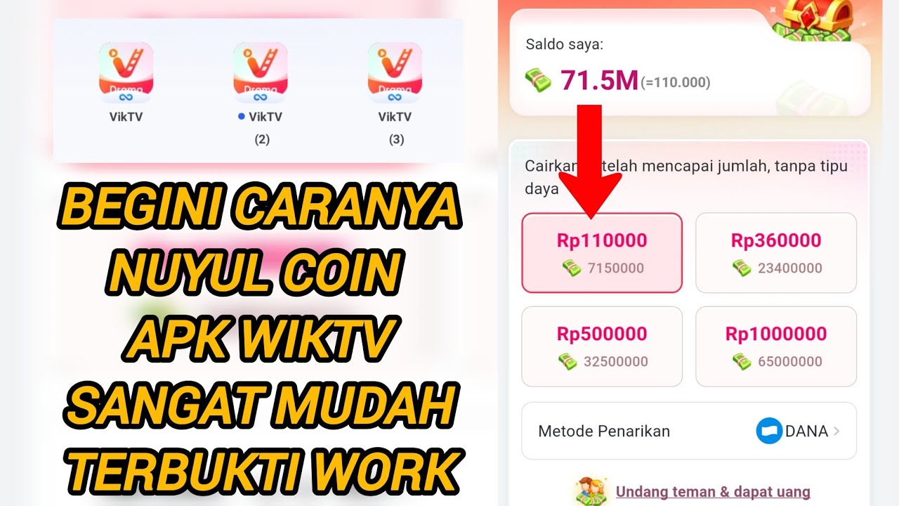 CARA NUYUL VIKTV TERBUKTI MUDAH MEMBAYAR APLIKASI PENGHASIL SALDO DANA