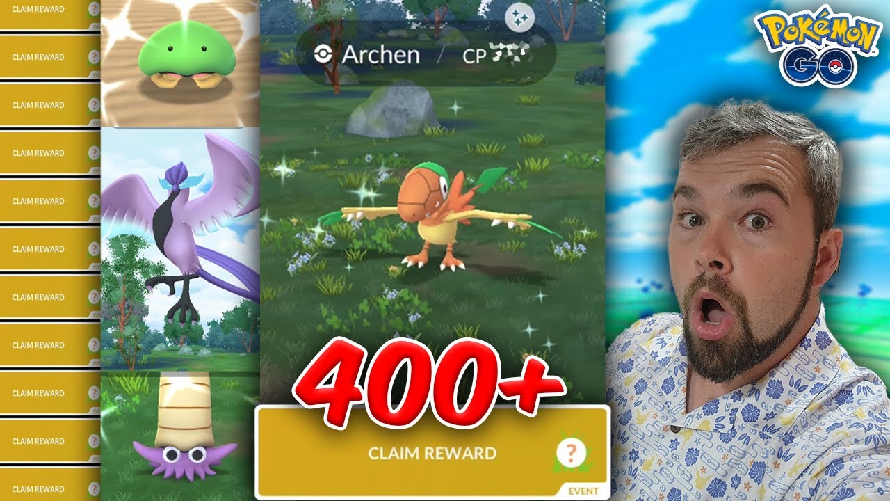 Over 400 Shiny Archen Catch Mastery Research Completed! Tons of Shinies Caught! (Pokémon GO)